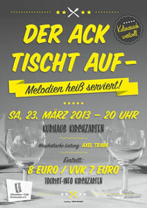 Plakat Konzert 2013 "Der ACK tischt auf"