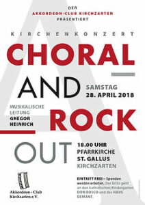 Plakat Konzert 2018 "Choral and Rock out"